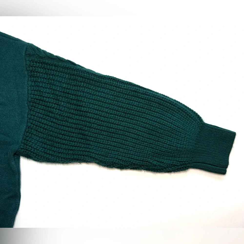 Zesica Chunky Cable Knit Long Sleeve Oversized Pullover Sweater Forest Green